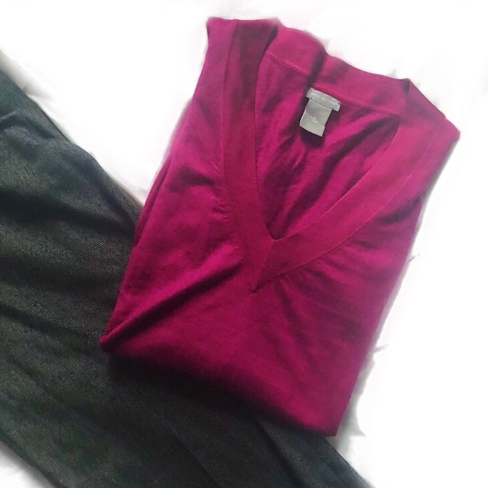 Ann Taylor Plum Pullover Sweater